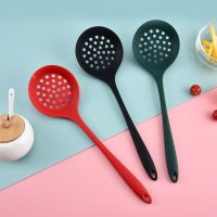 Strainer Spoon, Silicone Slotted Spoon for Cooking, Silicone Strainer Non Stick - Image 4
