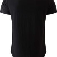 KLIEGOU Mens 100 Cotton Hipster Hip Hop Longline Crewneck T-Shirt Pre - Shrunk S-4XL - Image 2