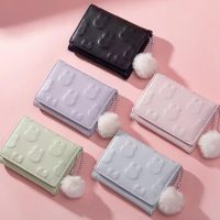 Small Wallet Women, Rabbit Print Cute Wallet with Pendant and Heart-Shaped ID Window Trifold Ultra-Thin Coin Purse - Image 2