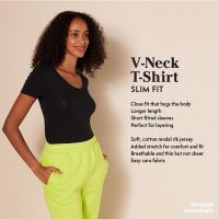 Amazon Essentials Women's Slim-Fit Short-Sleeve V-Neck T-Shirt, Pack of 2 - Image 2