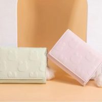 Small Wallet Women, Rabbit Print Cute Wallet with Pendant and Heart-Shaped ID Window Trifold Ultra-Thin Coin Purse - Image 5