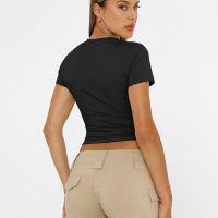 Trendy Queen Womens Basic T Shirts Summer Tops 2025 Short Sleeve Crop Tops Slim Fit Gym Workout Y2k Clothes - Image 5