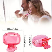 2 Clip-On Toothbrush Protector, Toothbrush Clip Holder Covers - 1.8" L x 1.8" W x 1" H Blue - Image 3