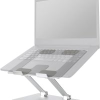 Amazon Basics Sturdy and Portable Ergonomic Laptop Stand for Desk, Adjustable Riser, Fits all Laptops and Notebooks up to 17.3 Inch, Silver, 10 x 8.7 x 6 in - Image 5