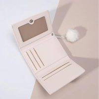 Small Wallet Women, Rabbit Print Cute Wallet with Pendant and Heart-Shaped ID Window Trifold Ultra-Thin Coin Purse - Image 3