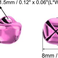 DIY Small Bells, 8mm/0.31-Inch 100pcs, Craft Bells Bulk DIY Bells for Christmas Festival Decoration Party Home, Light Pink - Image 2