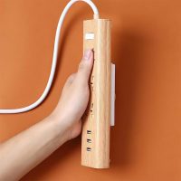 6pcs Multifunctional Wall Mount Power Strip Holder for WiFi Router, 3.94*1.38Inches Adhesive Socket Holder Flexible Installation & Rational Layout, Plug-in Removable Bedroom Decor, White - Image 3