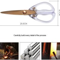 Stainless Steel Scissors, Transparent Handle Household Shears - Image 3