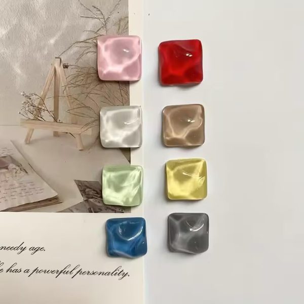 Geometric Decorative Fridge Magnets, 8Pcs Circle & Square Water Wave Magnetic Stickers for Whiteboard & Refrigerator