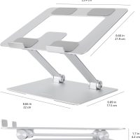 Amazon Basics Sturdy and Portable Ergonomic Laptop Stand for Desk, Adjustable Riser, Fits all Laptops and Notebooks up to 17.3 Inch, Silver, 10 x 8.7 x 6 in - Image 7