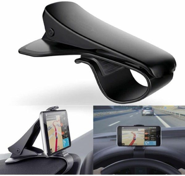 Car Phone Mount - Universal HUD Design Smart Phone Holder 6.5 Inch Universal Clip On Car HUD GPS Dashboard Mount Cell Phone Holder Non-Slip Durable Stand for Safe Driving
