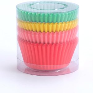 100-Count Disposable Cupcake Liners with Vibrant Colorful Patterns - Baking Cups for Birthday Parties, Weddings, Kitchen Use & Holiday Treats-Colorful