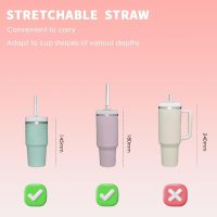 Reusable Metal Straws，Collapsible Stainless Steel Straw，Cruise Ship Essentials，Straw Colorful，Equipped with Cleaning Brush and Keychain（Red） - Image 5