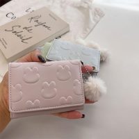 Small Wallet Women, Rabbit Print Cute Wallet with Pendant and Heart-Shaped ID Window Trifold Ultra-Thin Coin Purse - Image 6
