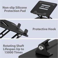 Adjustable Laptop Stand for Desk, Metal Foldable Laptop Riser, Portable Laptop Holder Mount, Ventilated Cooling Computer Notebook Stand Compatible with 10-15.6” Laptops - Image 6