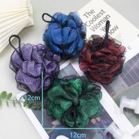 Bath Shower Loofah Sponge Pouf Body Scrubber Exfoliator Body Wash Sponge-Blue - Image 2