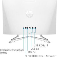 HP 2022 All-in-One Desktop, 21.5" FHD Display, Intel Celeron J4025 Processor, 8GB RAM, 256GB PCIe SSD, Webcam, WiFi, HDMI, RJ-45, Wired Keyboard&Mouse, Windows 11 Home, White - Image 6