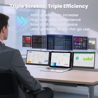 2025 Upgraded 14" Triple Laptop Screen Extender, Ultra-Thin 1080P FHD Displays for Laptop, Ultra-Light Triple Monitor for 13.3-17.3" Laptops, Compatiable with Windows/Mac/Chrome OS and Mobile Devices - Image 6