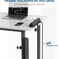 Jgstkcity Desk Clamp Power Strip USB C,40W Total Fast Charging Station,4 PD 20W USB C Ports,Desk Edge Mount Surge Protector,5 Outlets,Fit 1.96" Tabletop Edge,ETL Listed - Image 6