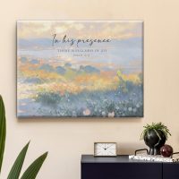 Bible Verse Canvas Wall Art Christian in His Presence There Is Fullness of Joy Psalm 16:11 Scripture Print Picture Poster Artwork Framed for Home Living Room Bedroom Decor 8x10 Inches - Image 4