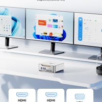 KAMRUI GK3 Plus Mini PC 16GB RAM 512GB M.2 SSD, Intel 12th Alder Lake N95 (up to 3.4GHz) Micro PC, 2.5''SSD, Gigabit Ethernet, 4K UHD, WiFi, BT, VESA/Home/Business Mini Desktop Computer - Image 5