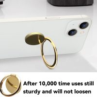 Metal Cell Phone Ring Holder Finger Ring Stand, 360 Degree Rotation Ring Kickstand Grip Holder for Magnetic Car Mount, Gold - Image 3