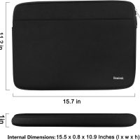 Laptop Case Sleeve 15.6 inch, Shockproof Protective Notebook Case with Accessory Pocket, Briefcase Carrying Laptop Cover for 15.6" HP, ASUS, Dell, Lenovo, Acer, Black - Image 4