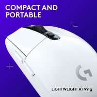 Logitech G305 LIGHTSPEED Wireless Gaming Mouse, Hero 12K Sensor, 12,000 DPI, Lightweight, 6 Programmable Buttons, 250h Battery Life, On-Board Memory, PC/Mac - White - Image 7