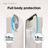 elago Compatible with iPhone 14 Case, Liquid Silicone Case, Full Body Protective Cover, Shockproof, Slim Design, Anti-Scratch Soft Microfiber Lining, 6.1 inch (Stone) - Image 6
