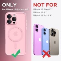 CAPRARO Magnetic Compatible with iPhone 16 Pro Max Case, Upgraded [Full Camera Protection] [Compatible with MagSafe] Protective Translucent Matte Women Phone Case Cover, Peach Pink - Image 2
