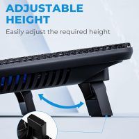 havit HV-F2056 15.6"-17" Laptop Cooler Cooling Pad - Slim Portable USB Powered (3 Fans), Black/Blue - Image 5