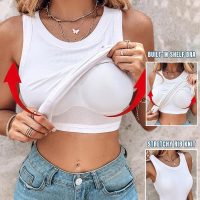 CHICME Women Built-in Bra Tank Tops Sleeveless Casual Shirts Racerback Ribbed Fitted Tank Tops - Image 2