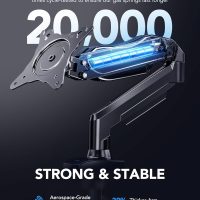 HUANUO Single Monitor Mount, 13 to 32 Inch Gas Monitor Arm, Adjustable Stand, Vesa Mount with Clamp and Grommet Base - Fits 4.4 to 19.8lbs LCD Computer Monitors - Image 3