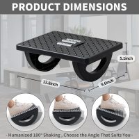 Foot Rest for Under Desk at Work - Ergonomic Foot Stools for Under Office Desk - Rocking Footrest with Roller Massager - Leg Rest for Chair, Computer Gaming - Promote Leg Circulation - Image 2