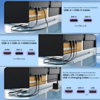 2025 Upgraded 14" Triple Laptop Screen Extender, Ultra-Thin 1080P FHD Displays for Laptop, Ultra-Light Triple Monitor for 13.3-17.3" Laptops, Compatiable with Windows/Mac/Chrome OS and Mobile Devices - Image 5