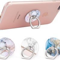 Bonoma Cell Phone Ring Holder Stand, 360 Rotation 3-Pack Universal Smartphone Ring Grip Stand Compatible with Smartphones and Tablets Marble - Image 2