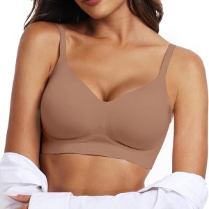 OEAK Womens Wireless Bras Comfortable Push Up Bra No Underwire Bra Full Support Lift Bralette Everyday Seamless Tshirt Bras