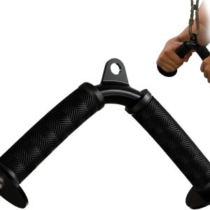 Fitarc Tricep V Bar Cable Attachment, Tricep Pull Down Attachment for Home Gym Equipment, Tricep Bar Cable Attachments for Gym with Non-Slip Rubber Grips, Cable Machine Attachment