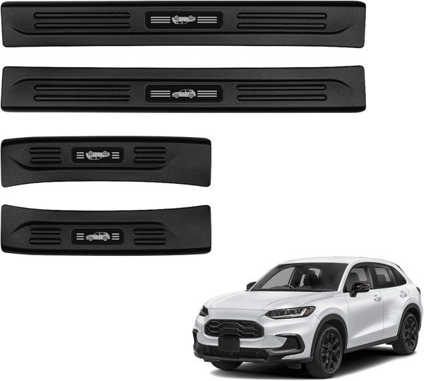4PCS Car Door Edge Guards Door Sill Protector for Honda 2023-2025 2026 HRV HR-V Accessories ABS Plastic Material Matte Black Car Door Threshold Protection