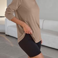 Trendy Queen Womens Oversized Long Sleeve T Shirts 2025 Basic Crewneck Tee Fall Tops Casual Workout Y2K Clothes - Image 3