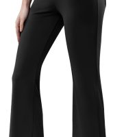 Womens Dress Pants Stretchy Work Pants Business Casual Office Trousers Pull On Flare Slacks with 4 Pockets - Image 2