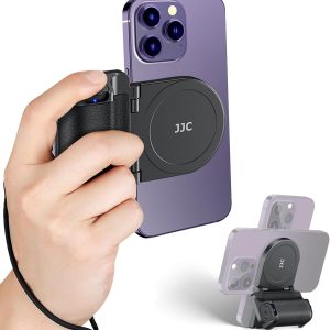 Magnetic Smartphone Shooting Holder Phone Hand Grip Handle Snap On Phone Stand with Tripod Mount & Wireless Shutter Remote for iPhone 16 15 14 13 12 Pro Max Android Cellphone Vlog Video Photography