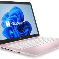 HP 14" HD Laptop, Windows 11, Intel Celeron Dual-Core Processor Up to 2.60GHz, 4GB RAM, 64GB SSD, Webcam, Dale Pink (Renewed) - Image 2