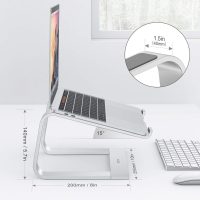 OMOTON Laptop Stand, Detachable Laptop Mount, Aluminum Laptop Holder Stand for Desk, Compatible with MacBook Air/Pro, Dell, HP, Lenovo and All Laptops (11-16 inch), Silver - Image 2