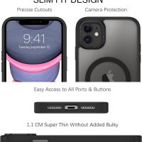 BENTOBEN for iPhone 11 Phone Case, Phone case for iPhone 11 Magnetic Case [Compatible with Mag Safe] Translucent Matte Slim Shockproof Anti-Fingerprint Protective Cover for iPhone 11 6.1’’ Black - Image 2