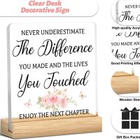 Inspirational Thank You Gifts for Men Women Coworker Leaving Farewell Going Away Gift for Woman Retirement Gift for Woman Enjoy The Next Chapter Acrylic Plaque Sign - Image 3