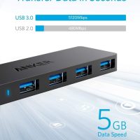 Anker 4-Port USB 3.0 Hub, Ultra-Slim Data USB Hub with 2 ft Extended Cable (Charging Not Supported), for MacBook, Mac Pro, Mac Mini, iMac, Surface Pro, XPS, PC, Flash Drive, Mobile HDD - Image 2