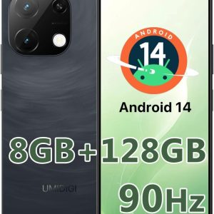 UMIDIGI G9T Cell Phone, Android 14 Smartphone Unlocked, 6.75" HD+ 90Hz Display, 5000mAh Battery, 18W Fast Charging, 8(4+4)+128GB/1TB TF, 13MP Camera, AI Face & Fingerprint Unlock, 4G Dual SIM, GPS