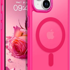 BENTOBEN Magnetic for iPhone 15 Plus Case, iPhone15Plus Phone Case Compatible with MagSafe, Translucent Matte Protective Cover Shockproof Women Girl Cute Case for iPhone 15Plus 6.7", Hot Pink