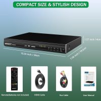 Blu Ray DVD Player, WISCENT Full HD 1080p Home Theater Disc System, Region A/1 Blu-Rays,HD Blu-Ray DVD Player for TV with Coaxial Audio/HDMI/AV/Output, USB Input, Built-in PAL NTSC - Image 8
